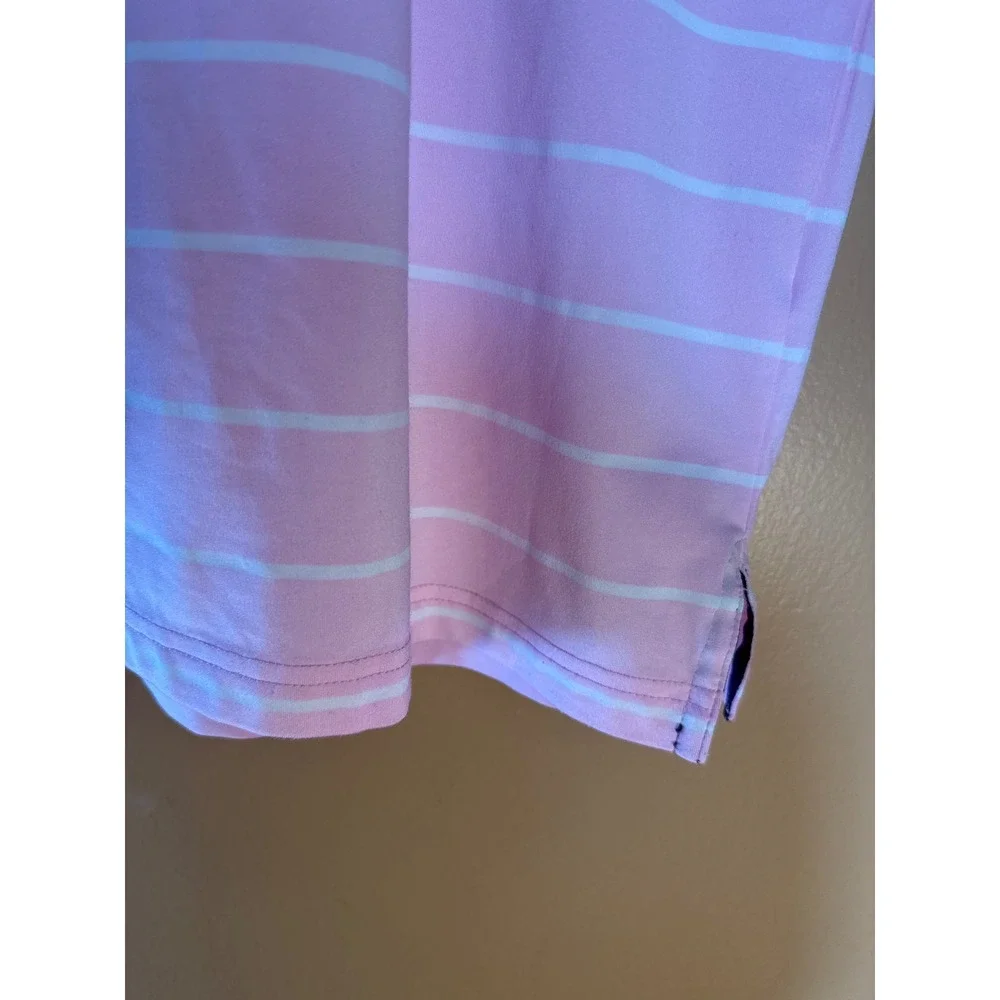 Polo Ralph Lauren Performance Pink White Striped Polo Shirt Mens Large L